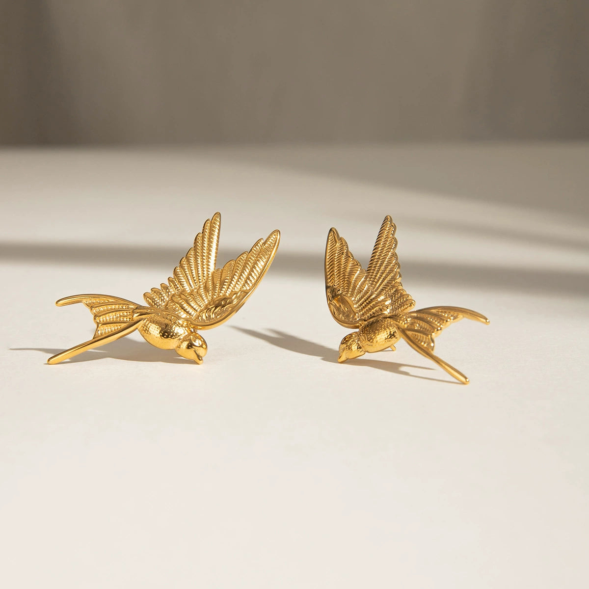 Minimalist Dove Peace Stainless Steel Earrings