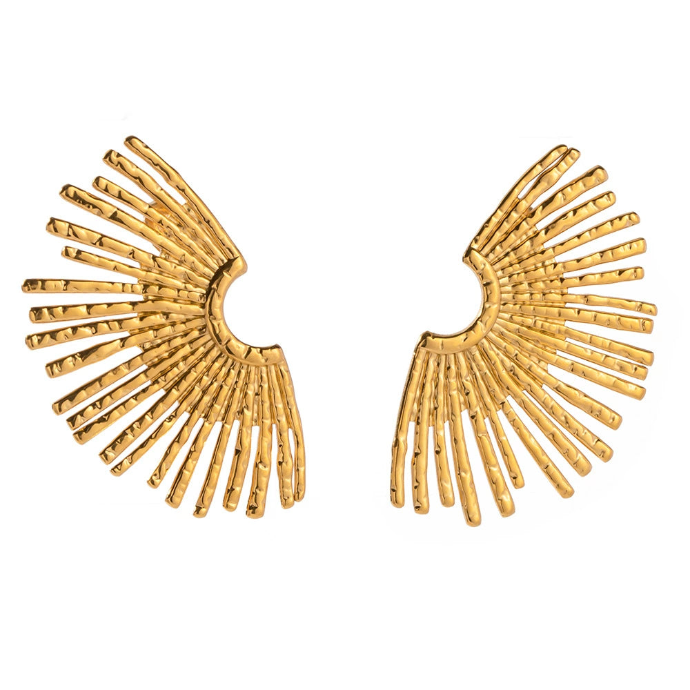 Asymmetrical Sunflower Stainless Steel Earrings for Women