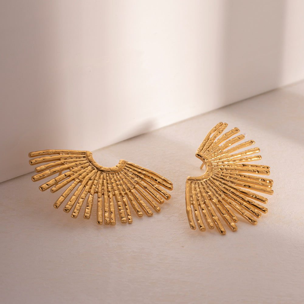 Asymmetrical Sunflower Stainless Steel Earrings for Women