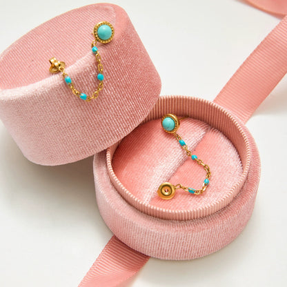 Trendy Boho Turquoise Tassel Earrings – Statement Summer Jewelry