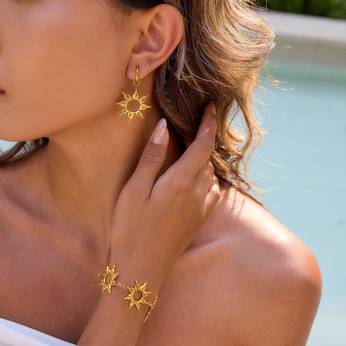 Vintage Sunflower Earrings for Women