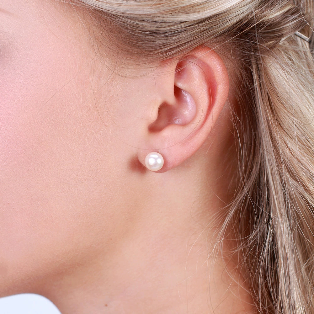 Luna Freshwater Pearl Earrings-S925 Sterling Silver