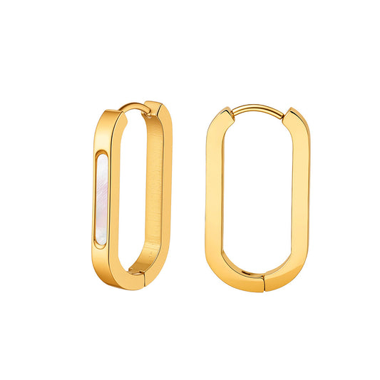 Urban Arc U-Shaped Hoop Earrings-Stainless Steel Minimal Geometric