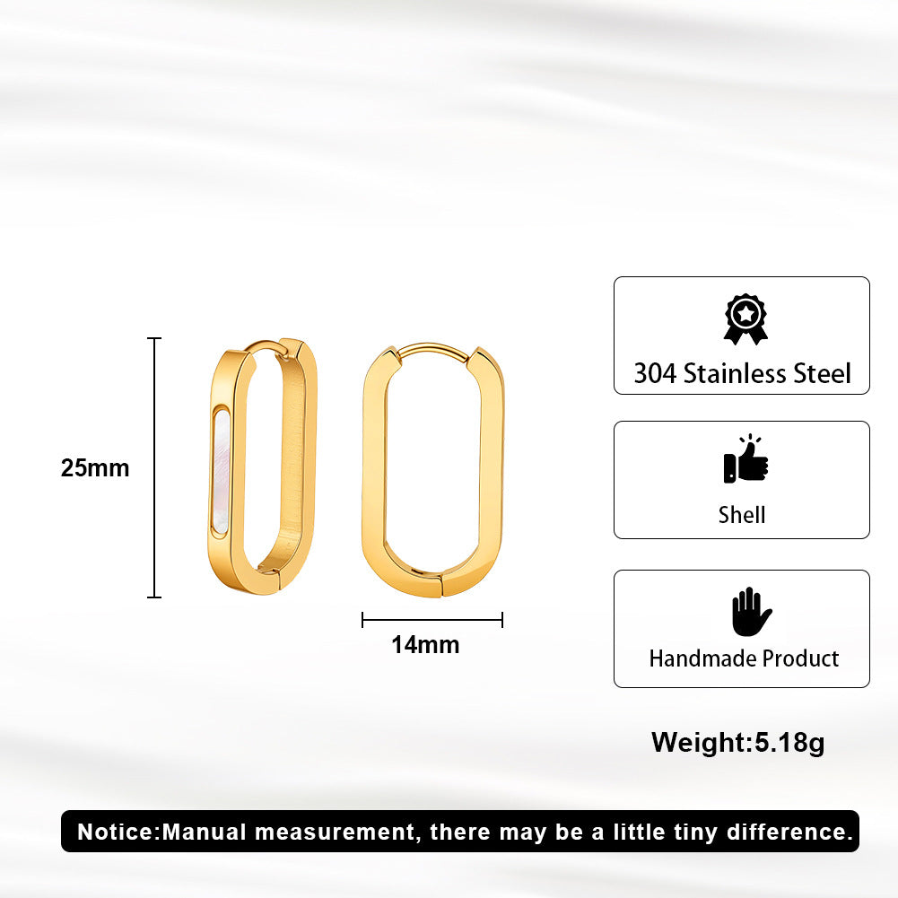 Urban Arc U-Shaped Hoop Earrings-Stainless Steel Minimal Geometric