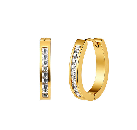 Aria Micro-Pavé Hoop Earrings – Stainless Steel Chic Huggies