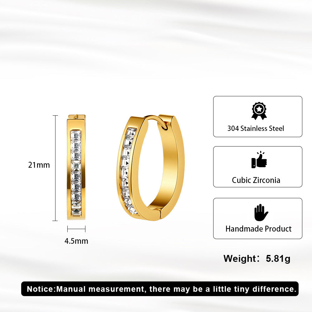 Aria Micro-Pavé Hoop Earrings – Stainless Steel Chic Huggies