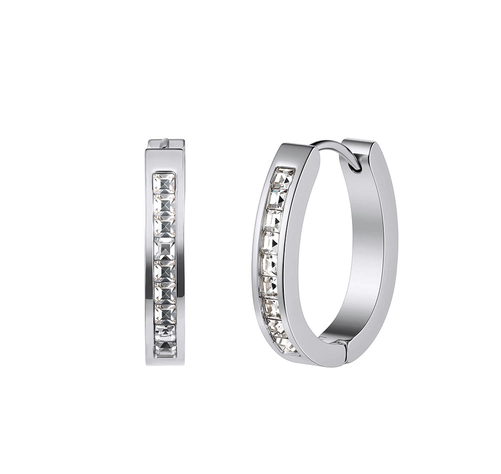 Aria Micro-Pavé Hoop Earrings – Stainless Steel Chic Huggies