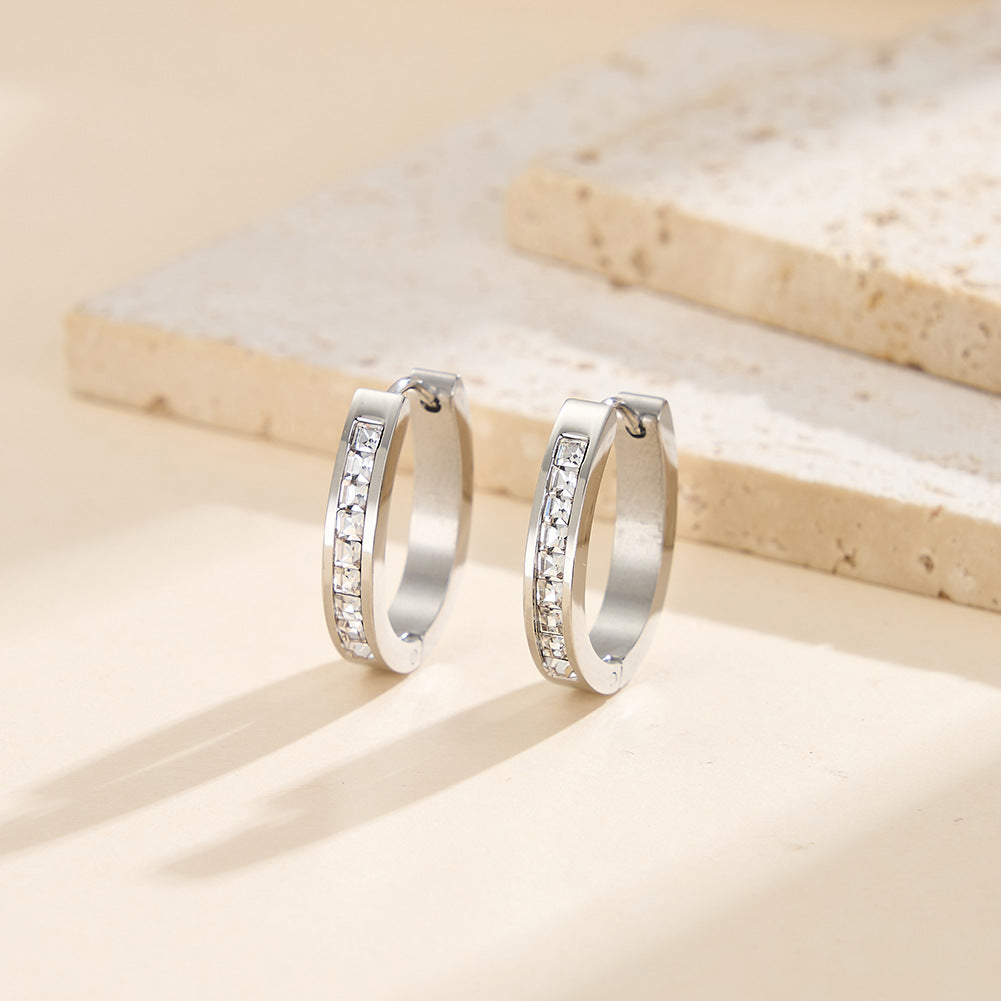 Aria Micro-Pavé Hoop Earrings – Stainless Steel Chic Huggies