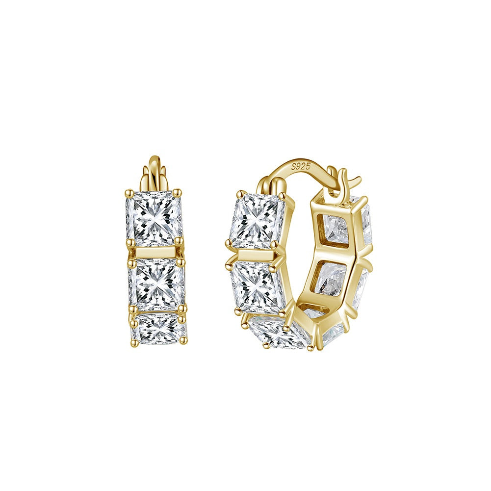 Elysia Full Pavé Moissanite Hoop Earrings – S925 Sterling Silver