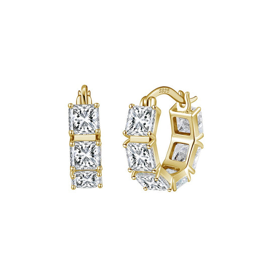 Elysia Full Pavé Moissanite Hoop Earrings – S925 Sterling Silver