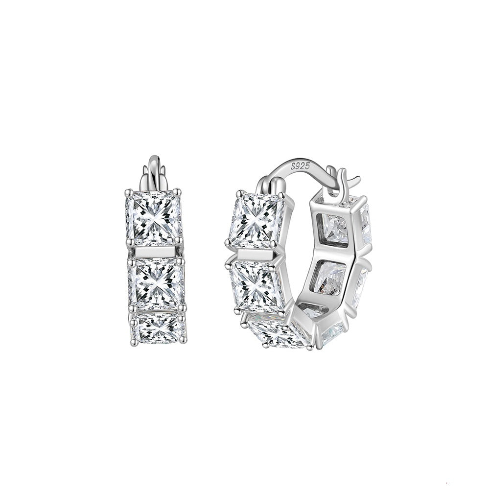 Elysia Full Pavé Moissanite Hoop Earrings – S925 Sterling Silver