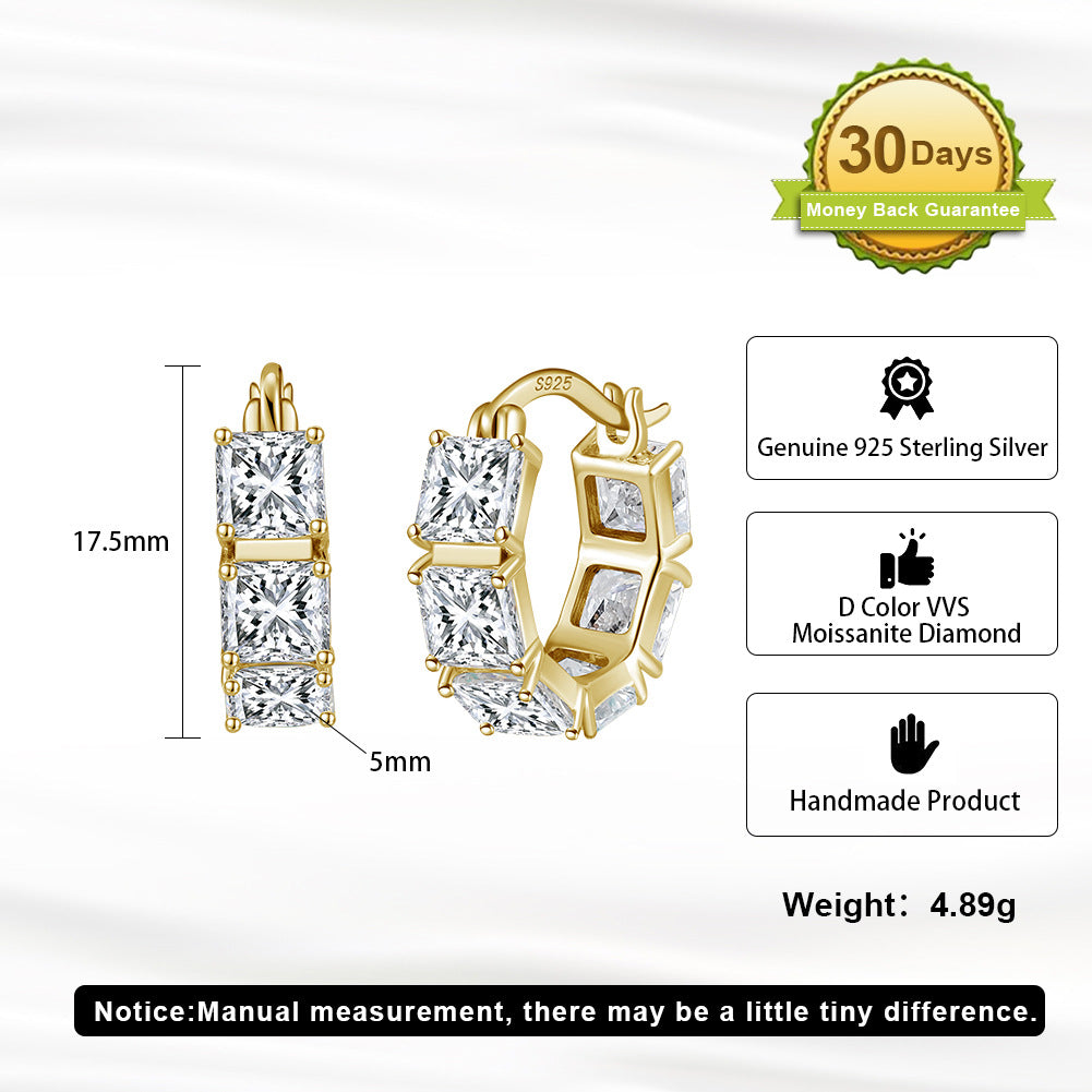 Elysia Full Pavé Moissanite Hoop Earrings – S925 Sterling Silver