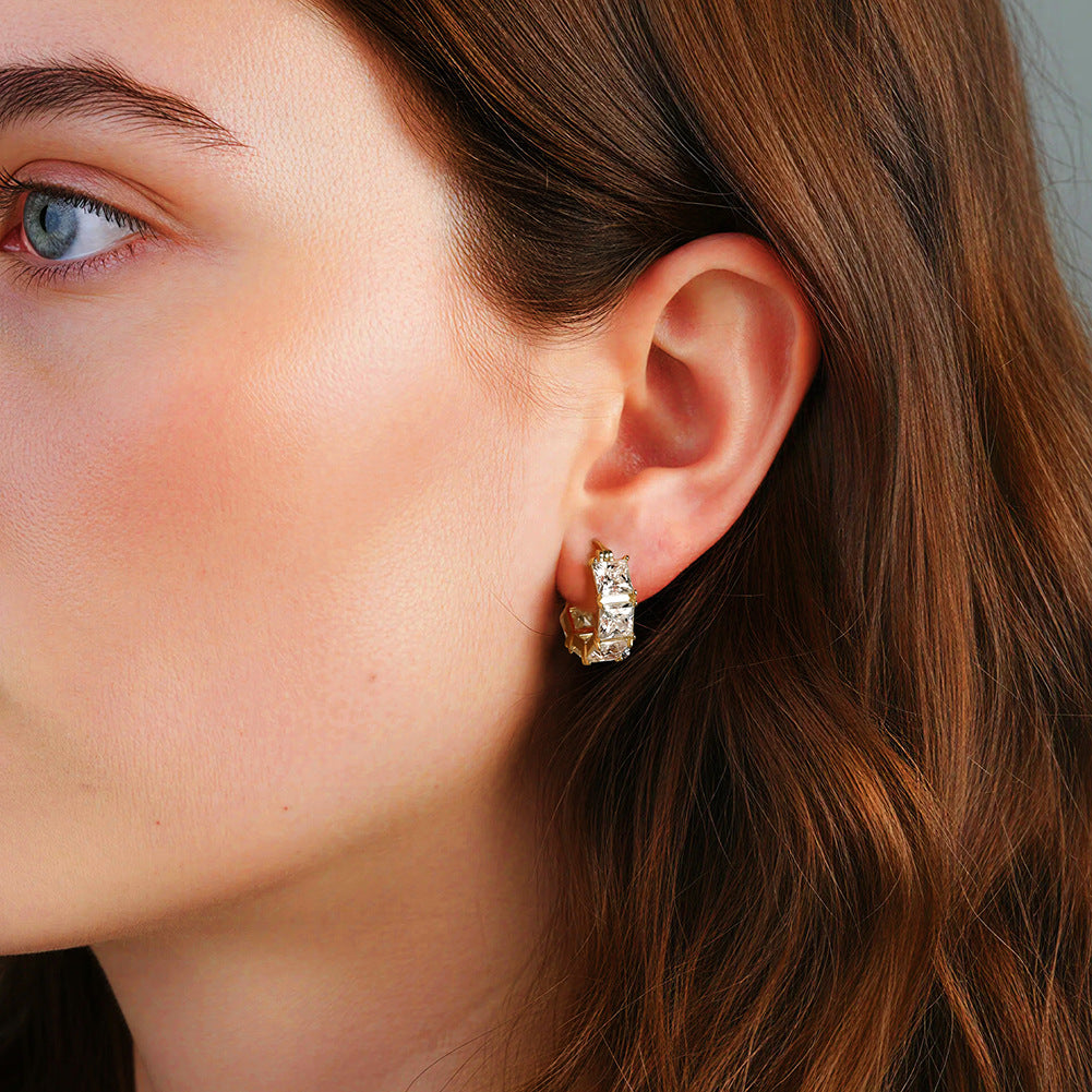 Elysia Full Pavé Moissanite Hoop Earrings – S925 Sterling Silver