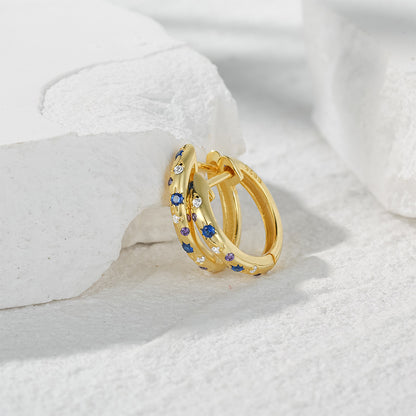 Celestial Star & Moon Hoop Earrings-S925 Sterling Silver