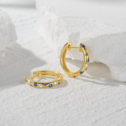 Celestial Star & Moon Hoop Earrings-S925 Sterling Silver