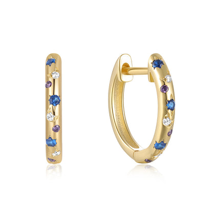 Celestial Star & Moon Hoop Earrings-S925 Sterling Silver