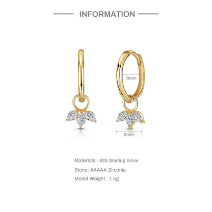 Blooming Marquise Petal Drop Earrings-S925 Sterling Silver