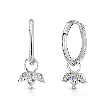 Blooming Marquise Petal Drop Earrings-S925 Sterling Silver