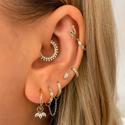 Blooming Marquise Petal Drop Earrings-S925 Sterling Silver