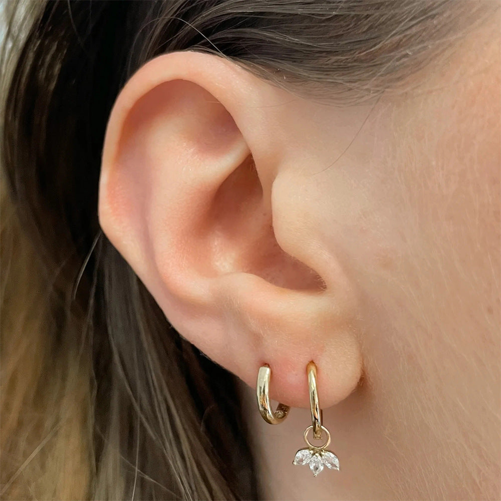 Blooming Marquise Petal Drop Earrings-S925 Sterling Silver