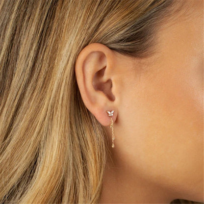 Aurora Butterfly Tassel Earrings-S925 Sterling Silver