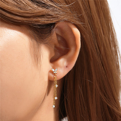 Aurora Butterfly Tassel Earrings-S925 Sterling Silver