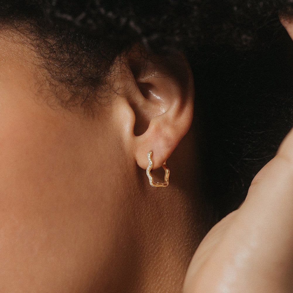 Liora Wave Zircon Earrings-S925 Sterling Silver Minimalist Elegance