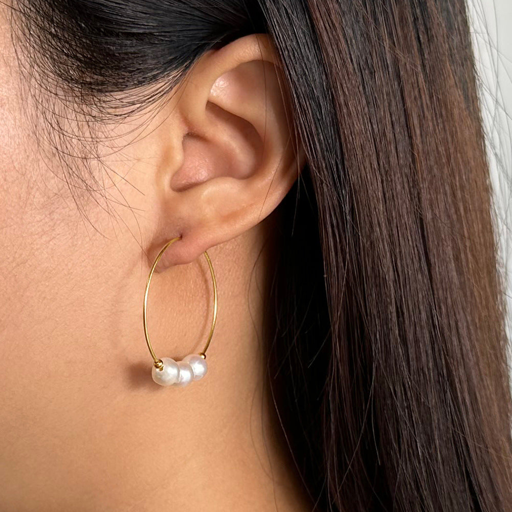 Mila Baroque Pearl Earrings-925 Sterling Silver Korean Minimalist Jewelry