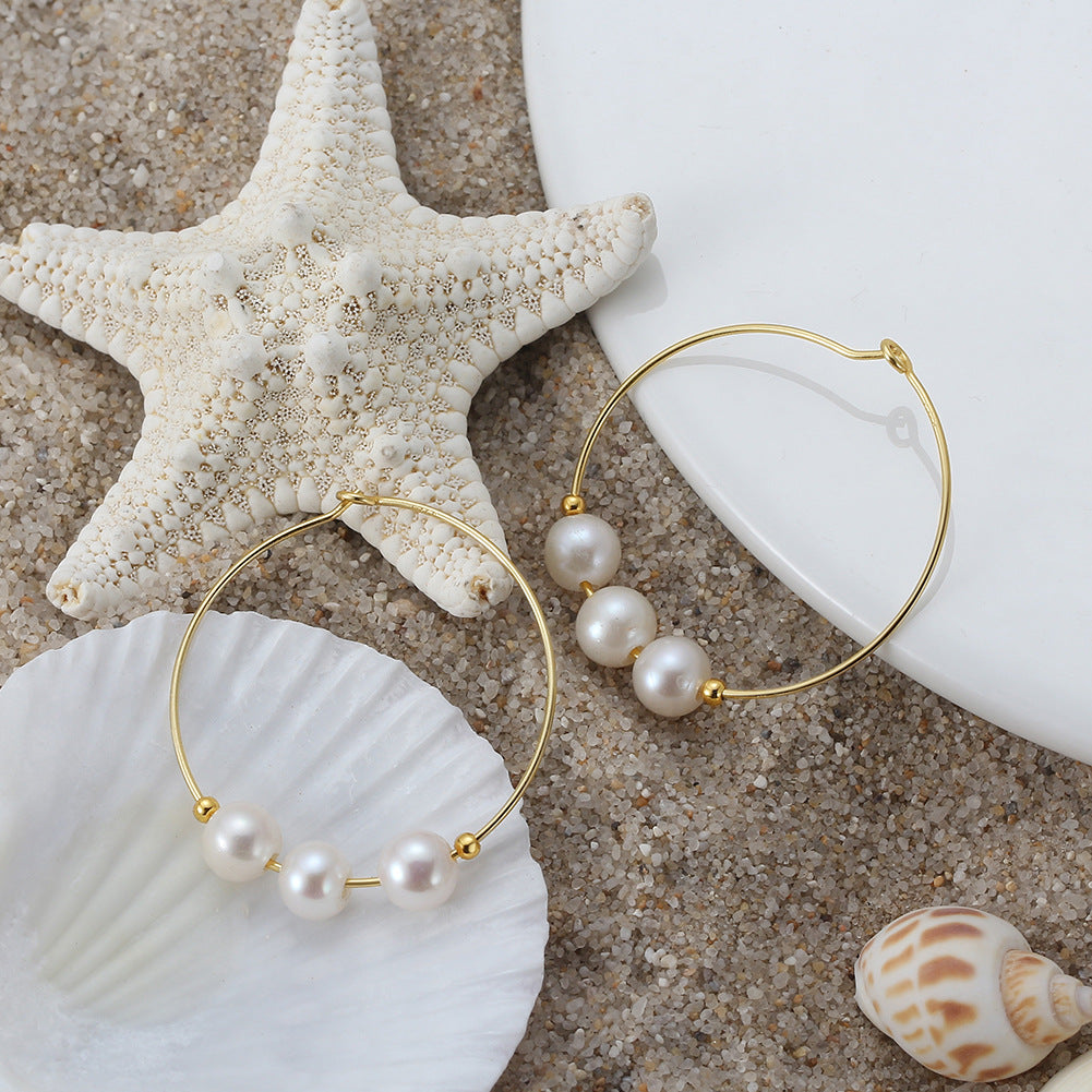 Mila Baroque Pearl Earrings-925 Sterling Silver Korean Minimalist Jewelry