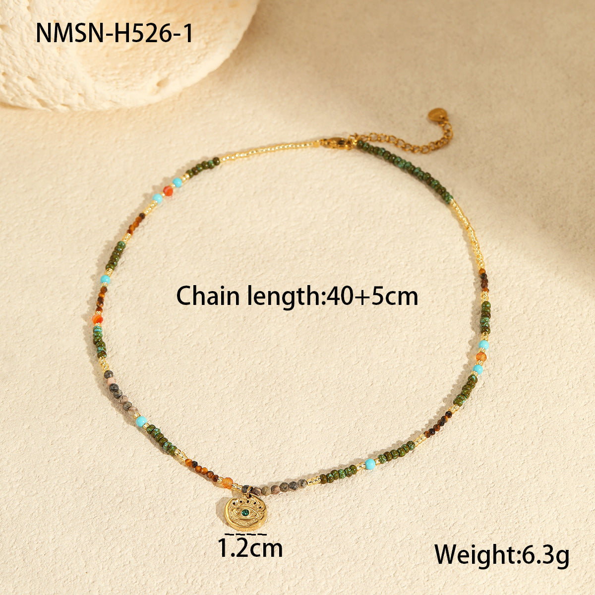 Adiffu Retro Natural Stone Necklace