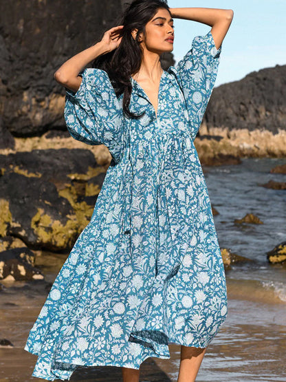 Stylish Floral Loose And Comfortable Dress