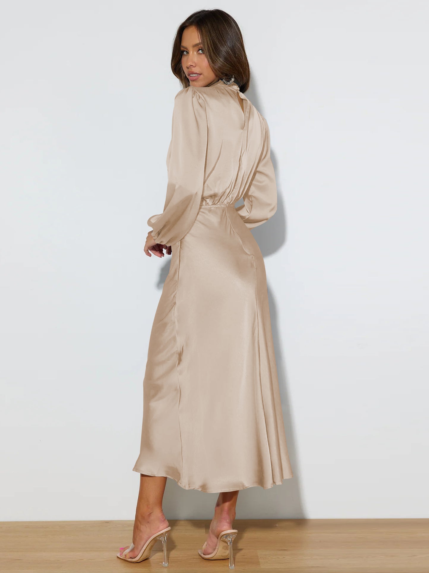 Adiffu Formal Long-Sleeved Loose Dress