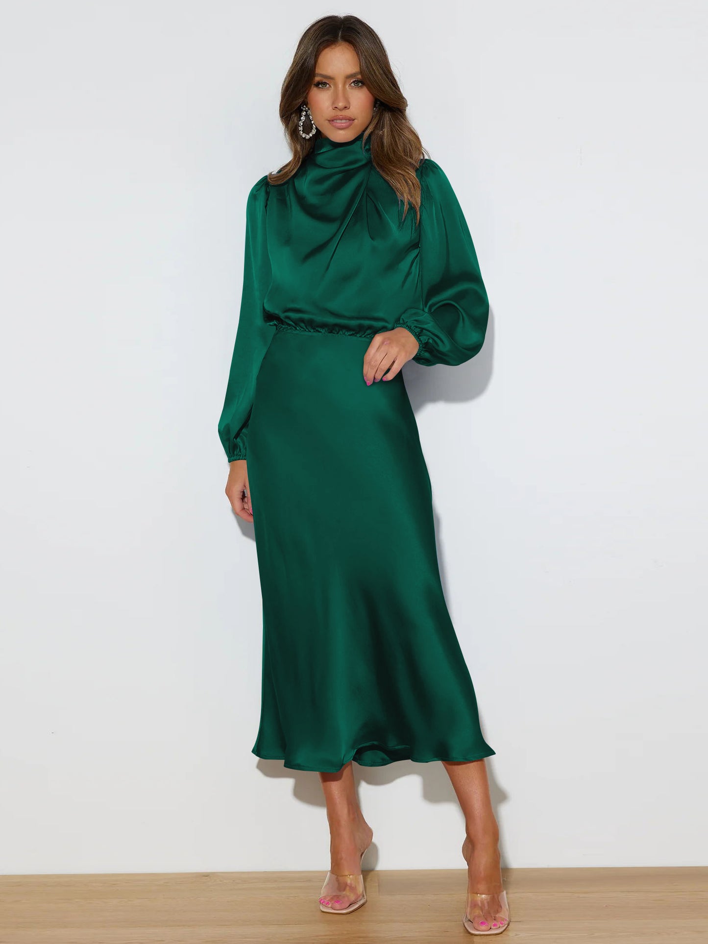 Adiffu Formal Long-Sleeved Loose Dress