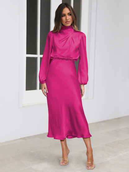 Adiffu Formal Long-Sleeved Loose Dress