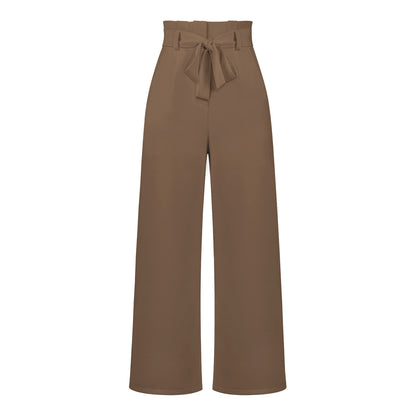 Adiffu Elegant Wide-Leg Work Trousers with Belt