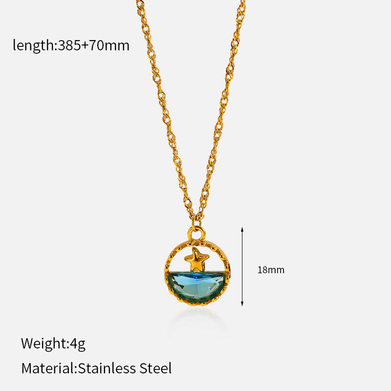 Aqua Luxe Pendant Necklace - Waterproof Stainless Steel Minimalist Chain