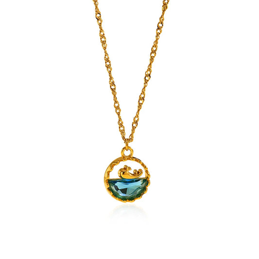Aqua Luxe Pendant Necklace - Waterproof Stainless Steel Minimalist Chain