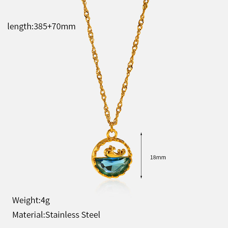 Aqua Luxe Pendant Necklace - Waterproof Stainless Steel Minimalist Chain
