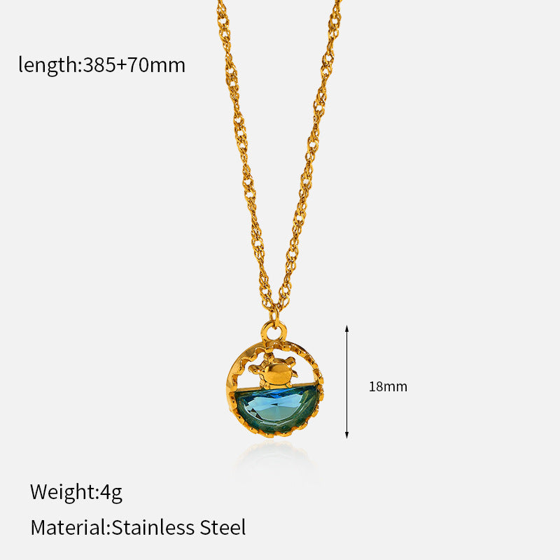Aqua Luxe Pendant Necklace - Waterproof Stainless Steel Minimalist Chain