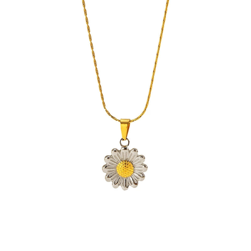 Boho Sunflower Pendant Necklace