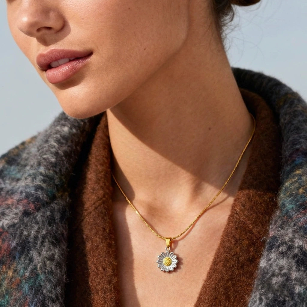 Boho Sunflower Pendant Necklace