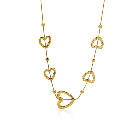 Luxury 18K Gold Plated Heart Necklace