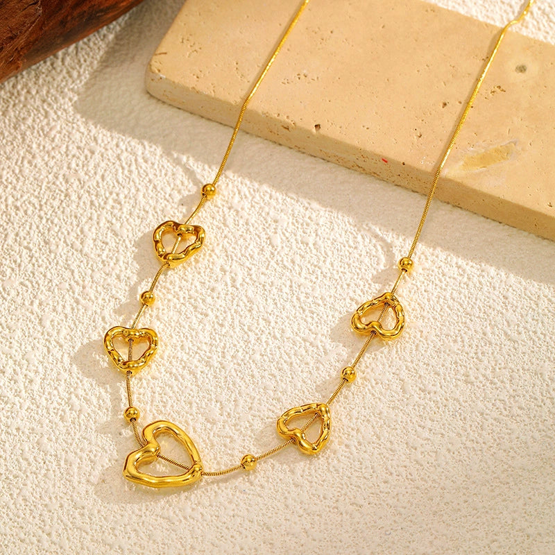 Luxury 18K Gold Plated Heart Necklace