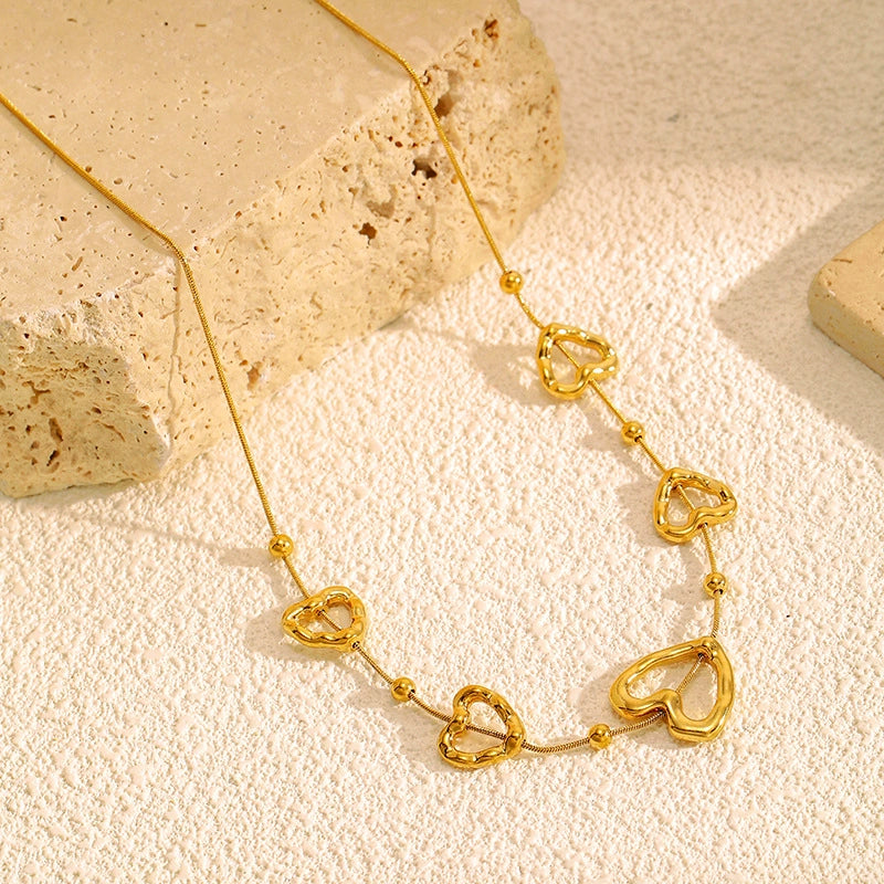 Luxury 18K Gold Plated Heart Necklace