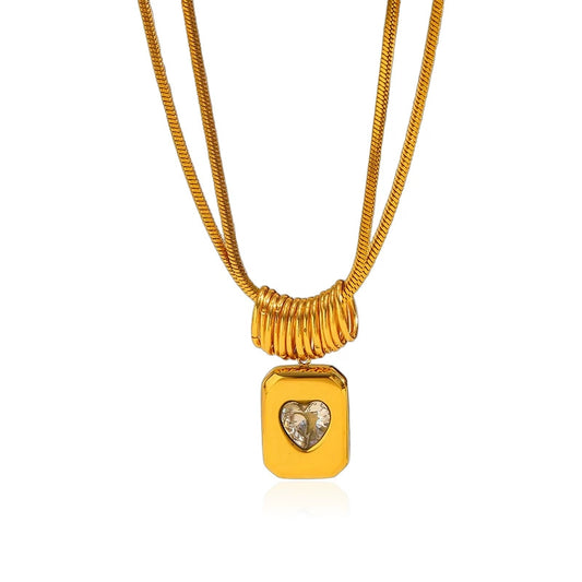 Elegant Crystal Heart Necklace