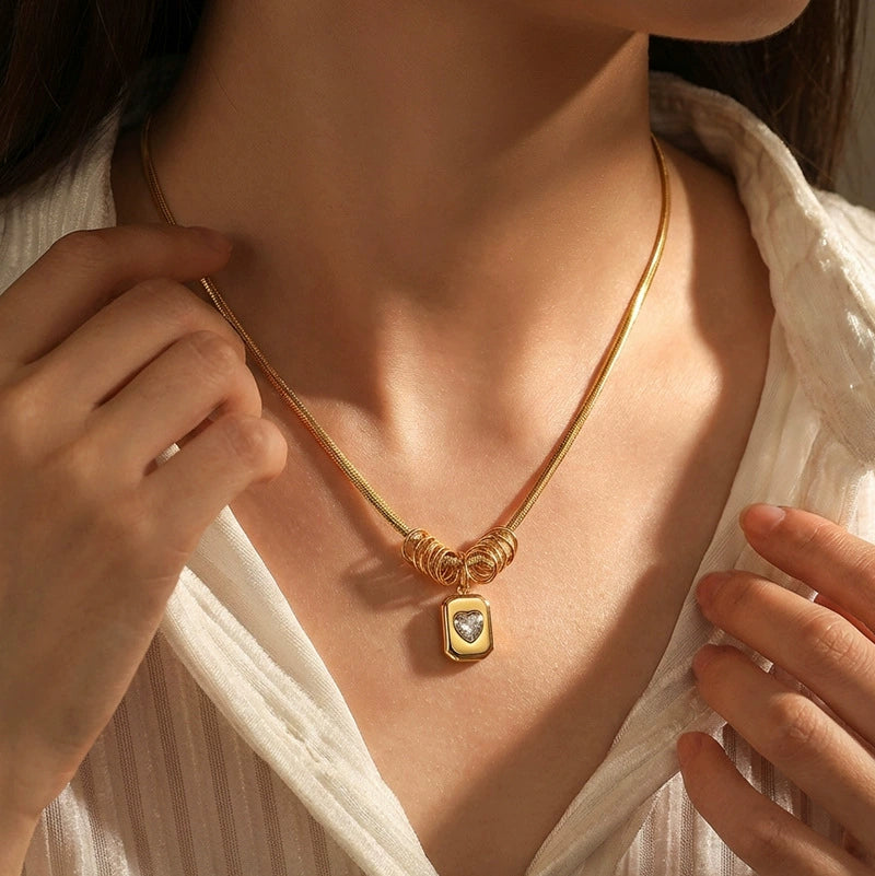 Elegant Crystal Heart Necklace