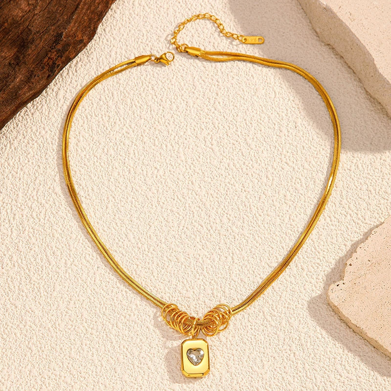 Elegant Crystal Heart Necklace