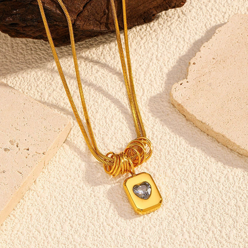 Elegant Crystal Heart Necklace