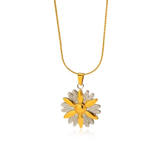 Minimalist Gold Sunflower Necklace