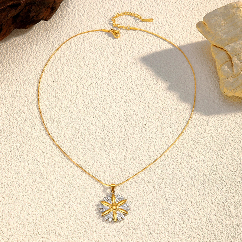 Minimalist Gold Sunflower Necklace